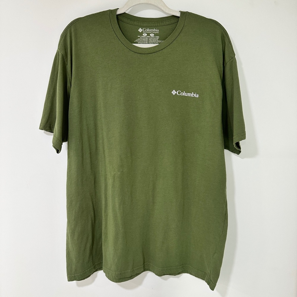 Columbia Graphic T-Shirt Mens XL Green Short Sleeve Off-Road Back Print Gorpcore